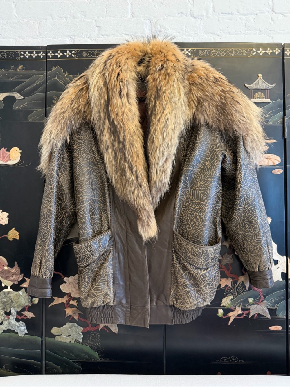 Christian Dior vintage leather and fur coat